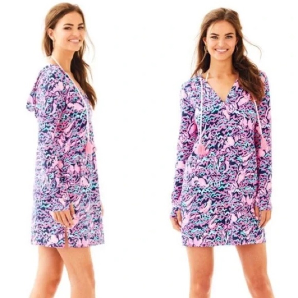Lilly Pulitzer UPF 50+ Rylie Dress in Resort Lobstah Roll Navy